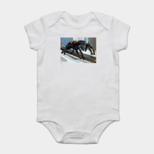 Psychedelic Jumping Spider by Robert Phelps Baby Bodysuit